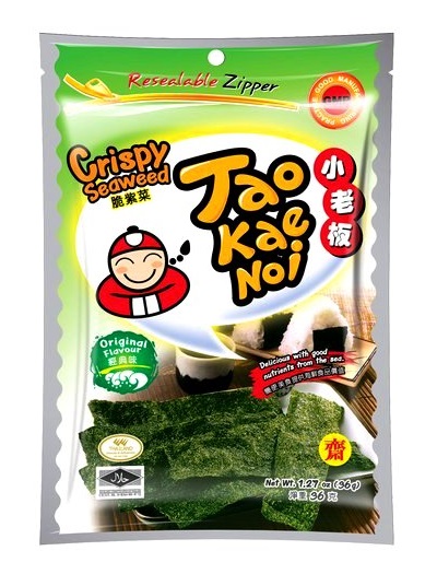 Snack di alghe croccanti gusto Original - Taokaenoi 32 g.